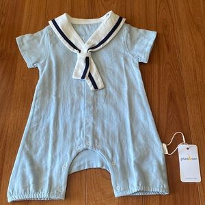 Pureborn Sailor Cotton Romper, Size 6-9 months